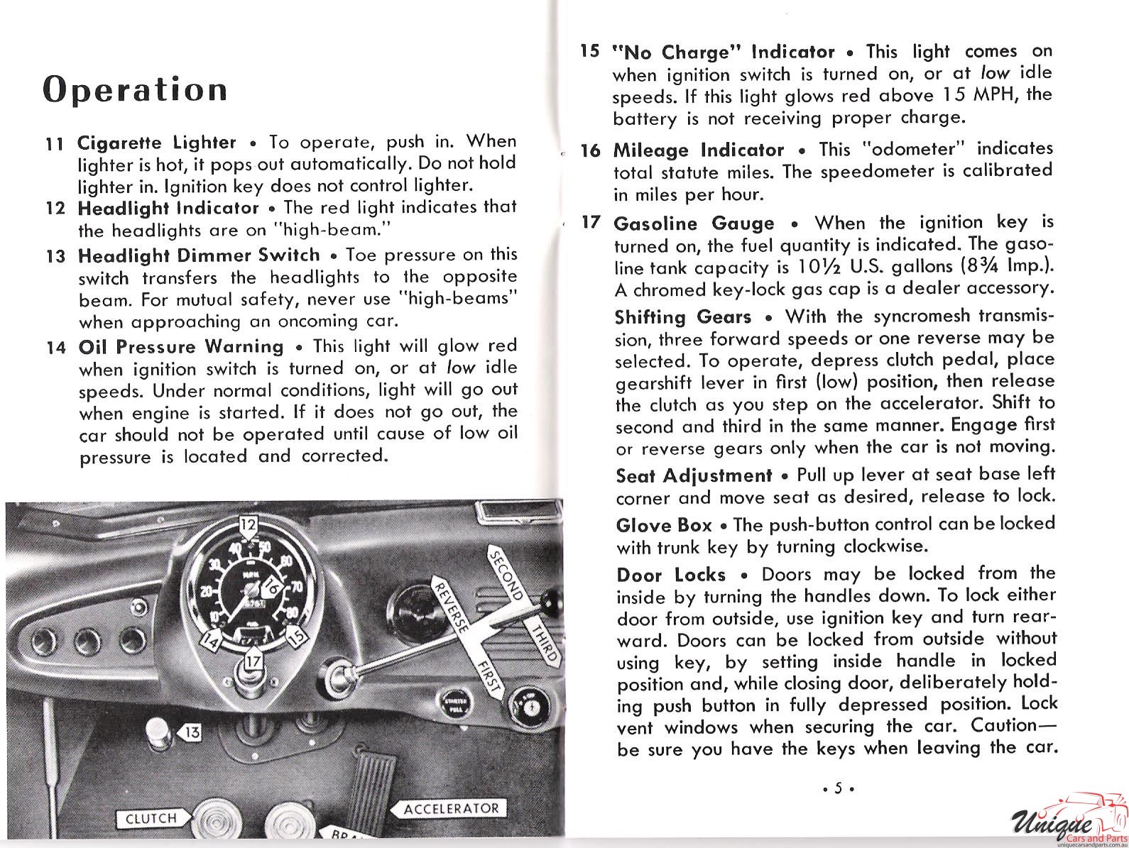 1957 Nash Metropolitan Owners Manual Page 5